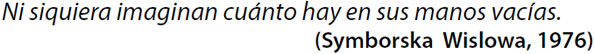 WISLAWA SZYMBORSKA, LA POESÍA