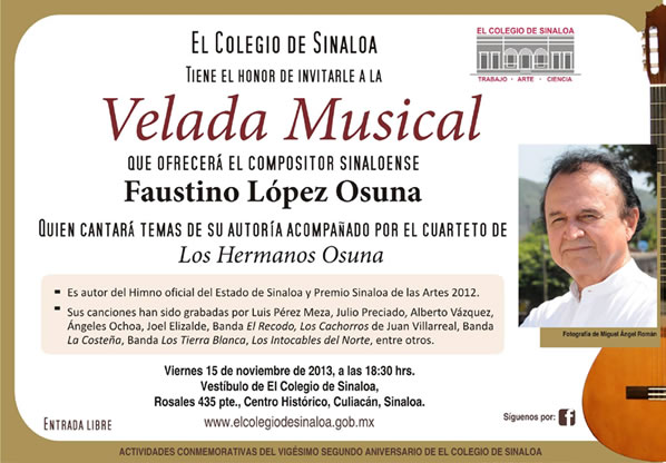 FAUSTINO LÓPEZ OSUNA Ofreció Recital en Culiacán